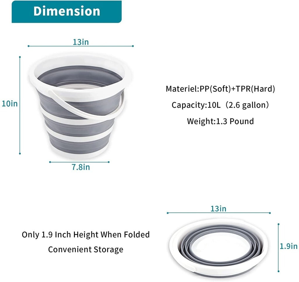 10L Silicone Folding Bucket